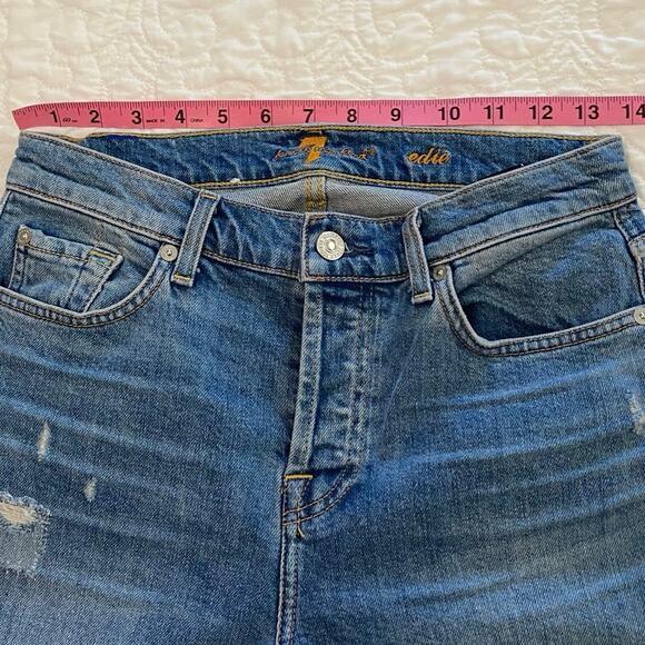 NWOT 7 For all Mankind Two toned light wash jeans Womens size 26 Edie Patchwork - Picture 2 of 8